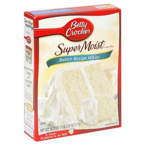 Betty Crocker Supermoist Cake Mix Butter Recipe White 18.25-Oz Pack of 12 | Delicious USA-Made Baking Mix