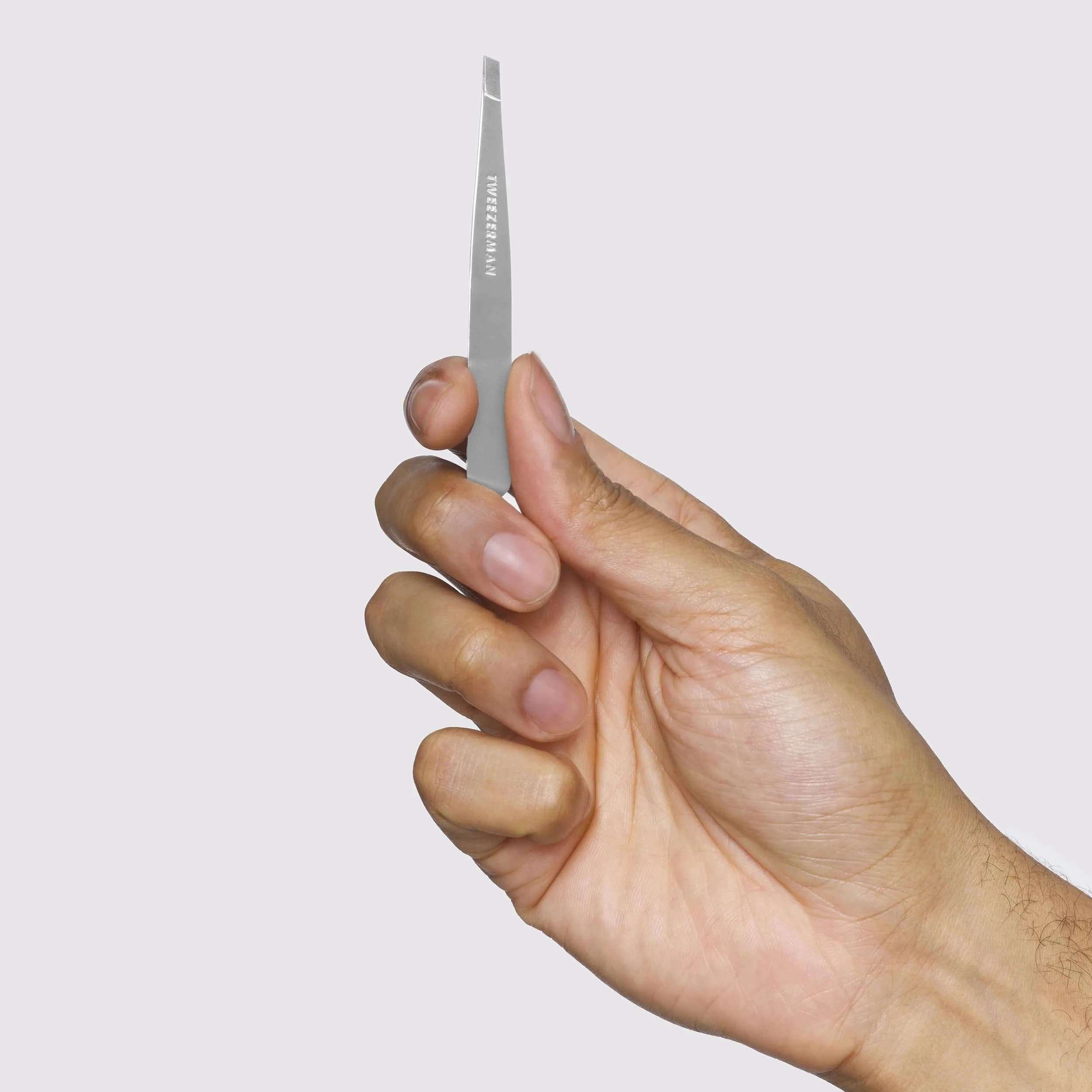 Tweezerman Stainless Steel Slant Tweezer for Eyebrows Silver | Precision Brow Shaping Tool - view 3