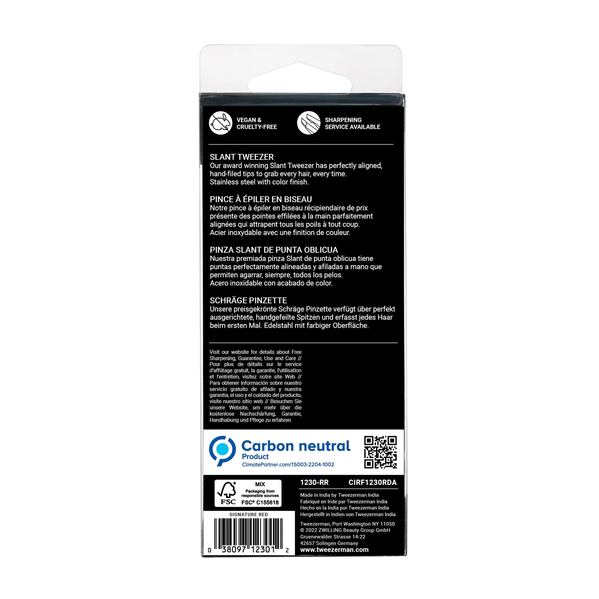 Tweezerman Slant Tweezer – Tweezerman Tweezers for Eyebrows Signature Red | Precision, Hand-Filed Tips - view 6