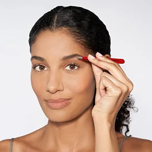 Tweezerman Slant Tweezer – Tweezerman Tweezers for Eyebrows Signature Red | Precision, Hand-Filed Tips thumbnail 2