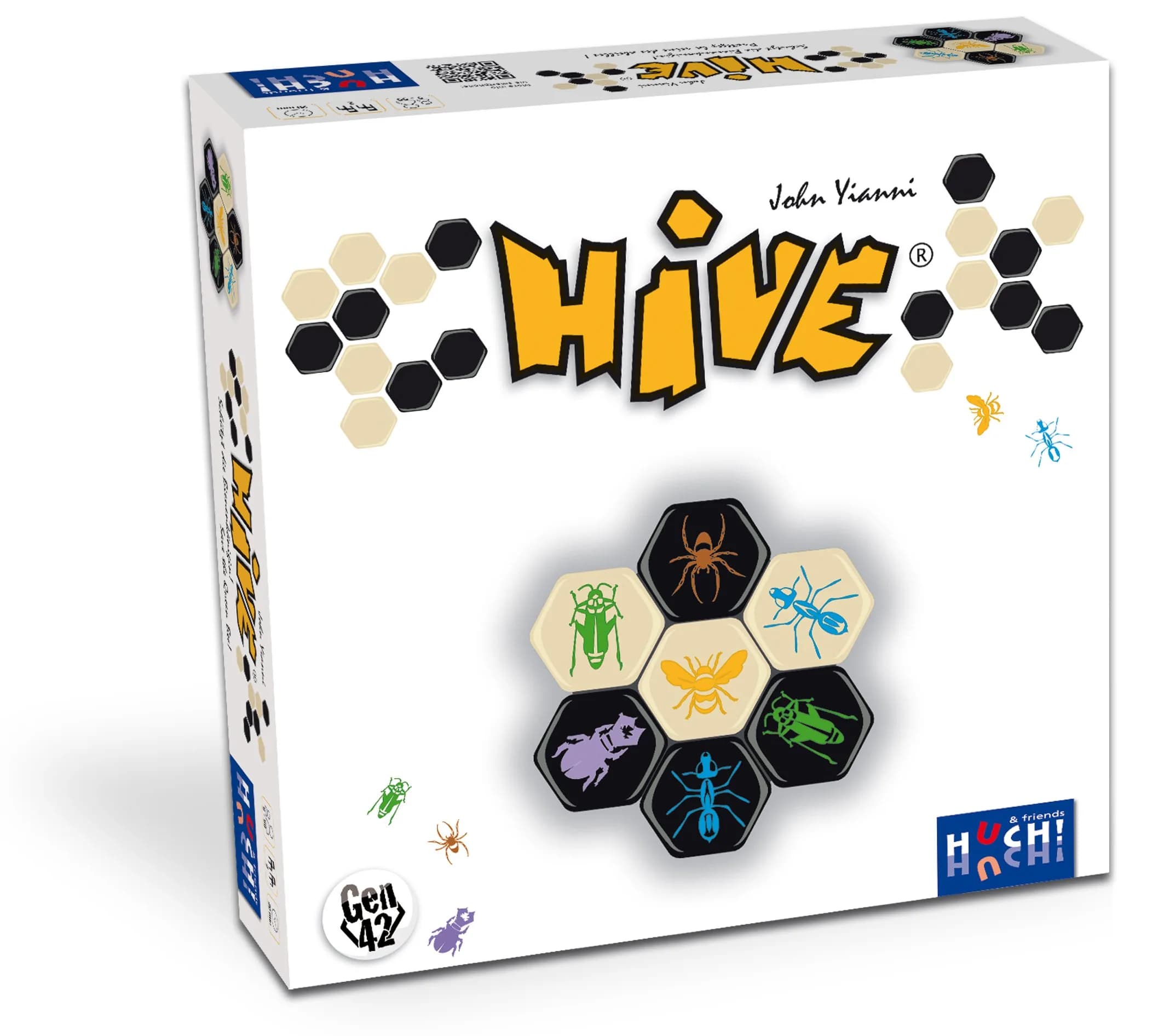 HUCH! Hive Pocket Board Game | Award-Winning Abstract Strategy, Mensa Select Winner, Insect Movement Tactics, 2 Players, No Board Needed, Travel Size - main product image