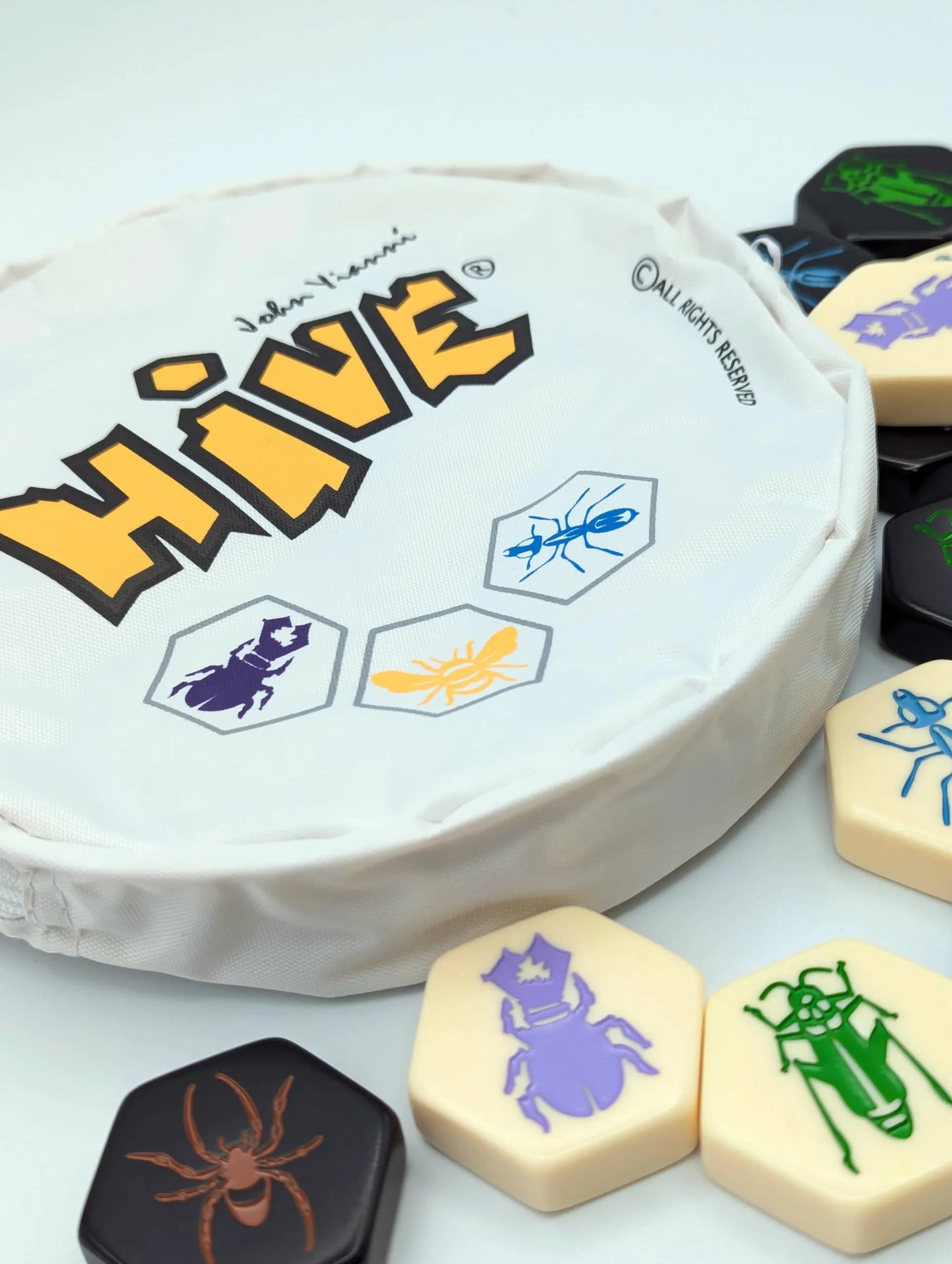 HUCH! Hive Pocket Board Game | Award-Winning Abstract Strategy, Mensa Select Winner, Insect Movement Tactics, 2 Players, No Board Needed, Travel Size - view 2