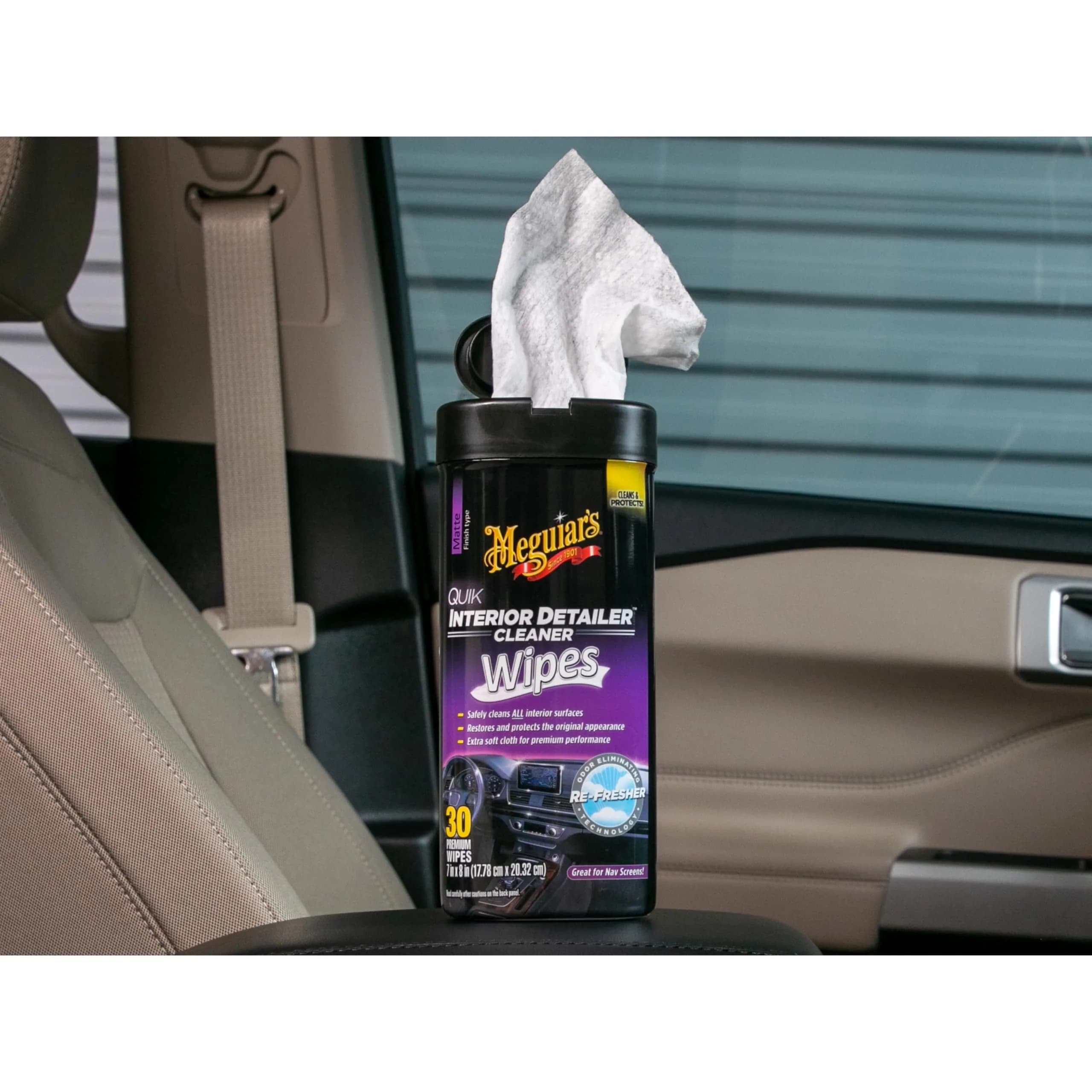 Meguiar's Quik Interior Detailer Wipes 30 Count (156 g) | Cleans & Protects All Interior Surfaces - view 4