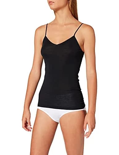 HANRO Woolen Silk Cami Black Large | Comfortable Classic Lingerie for Women thumbnail 2