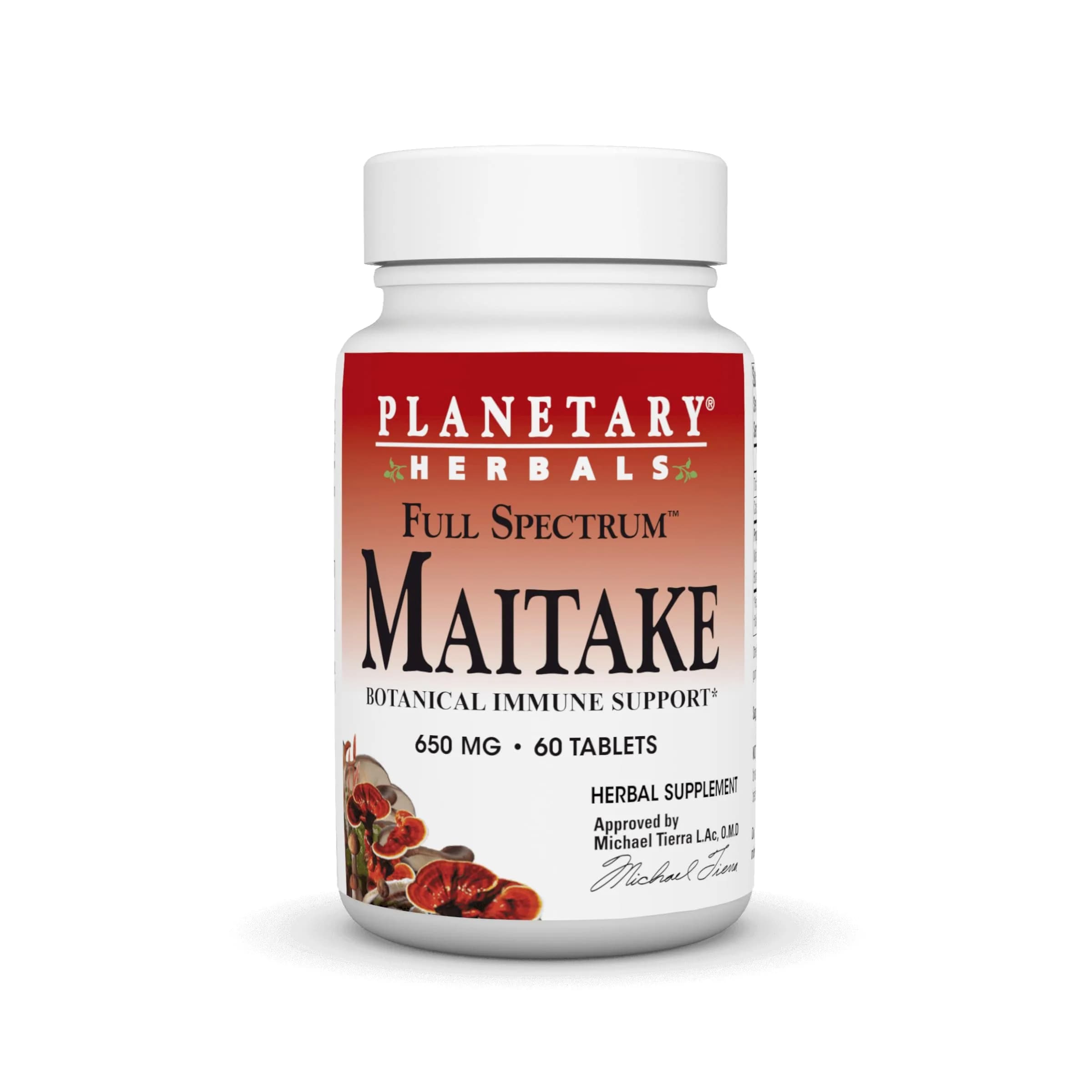 Planetary Herbals Full Spectrum Maitake, 650 mg | Botanical Immune Support, 60 Tablets — Tablet