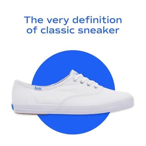 Keds Champion Canvas Lace-Up Sneakers, White, US Size 9 | Classic Low-Top Style with Breathable Cotton Canvas thumbnail 5