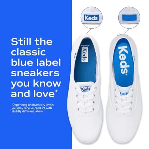 Keds Champion Canvas Lace-Up Sneakers, White, US Size 9 | Classic Low-Top Style with Breathable Cotton Canvas thumbnail 8