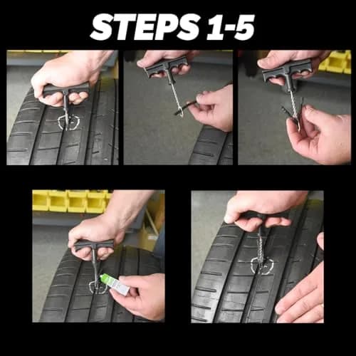 Slime 8-Piece Medium Tire Plug Kit with T-Handle Reamer & Plugger | 68mm Reach Depth thumbnail 5