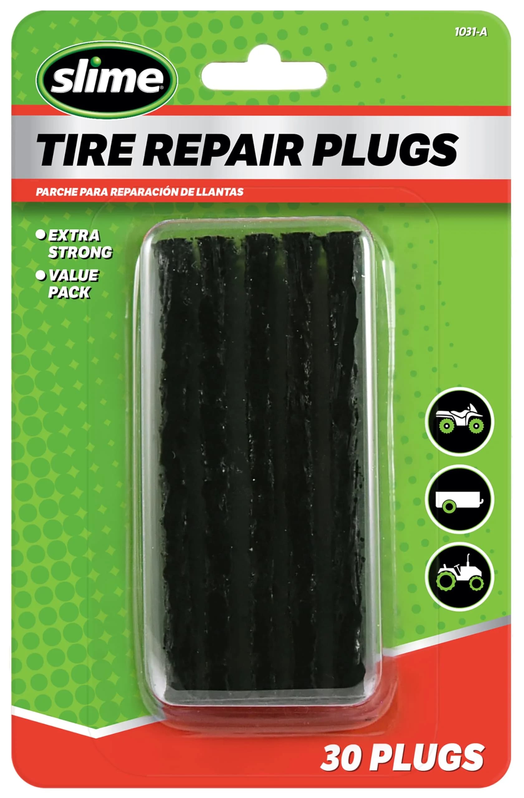 Slime Standard Heavy Duty Tire Repair Plugs 30 Pack | 4 Inch Strings for Tubeless Off-Road Tires — Plugs