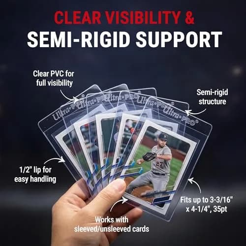 Ultra Pro Tall Semi-Rigid Card Holders 200 Pack | Supports PSA, BGS, CGC Submission thumbnail 3