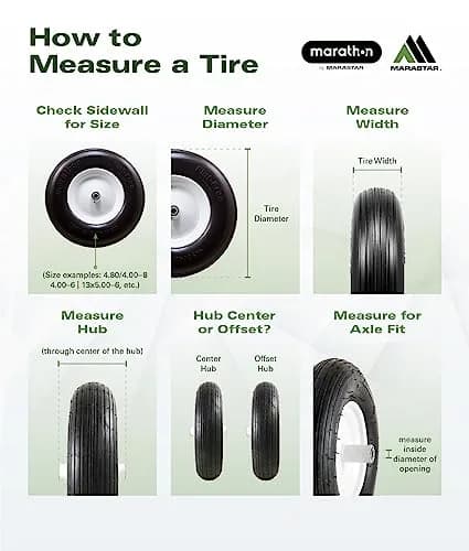 Marathon 3.50/2.50-8 Flat Free Tire on Wheel, 3" Hub, 5/8" Bearings | Solid polyurethane foam, 13-inch diameter, load 300 lbs thumbnail 4