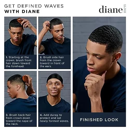 Diane Premium 100% Boar Bristle Styling Brush for Men & Barbers | 7-Row Medium Bristles for Thick Coarse Hair thumbnail 4