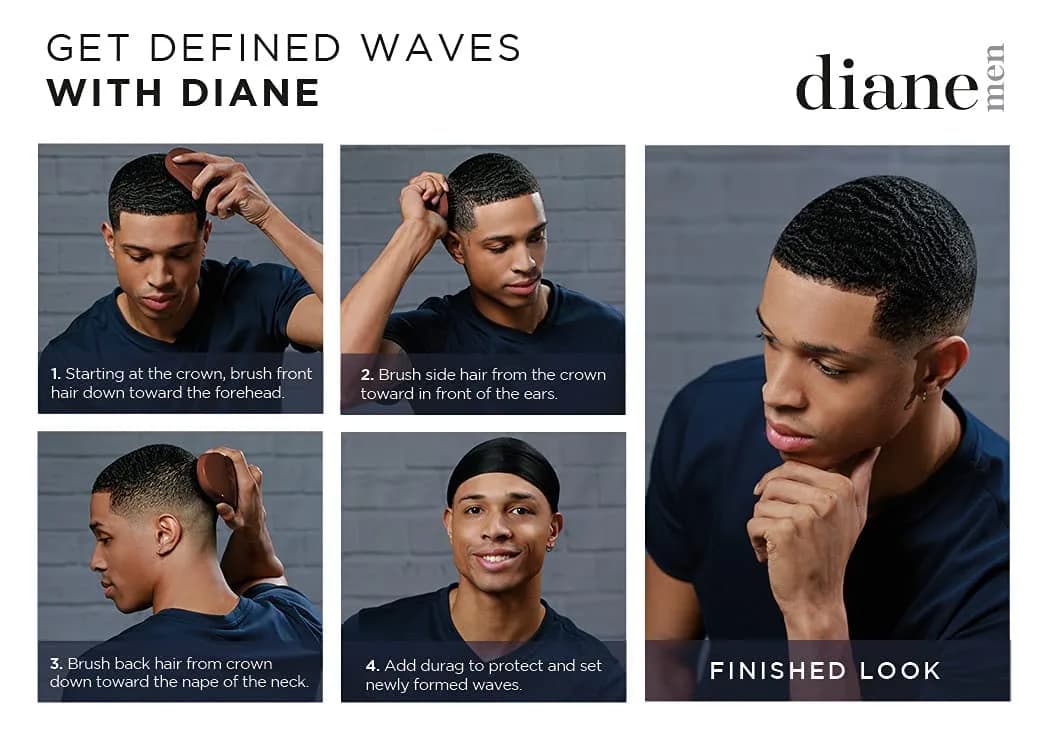Diane Premium 100% Boar Bristle Styling Brush for Men & Barbers | 7-Row Medium Bristles for Thick Coarse Hair - view 7