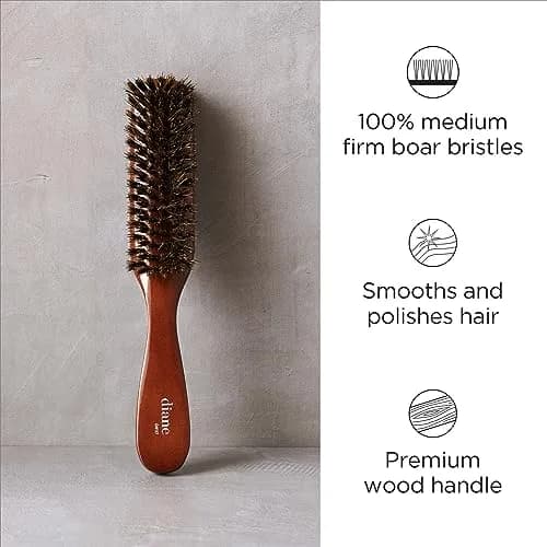 Diane Premium 100% Boar Bristle Styling Brush for Men & Barbers | 7-Row Medium Bristles for Thick Coarse Hair thumbnail 2