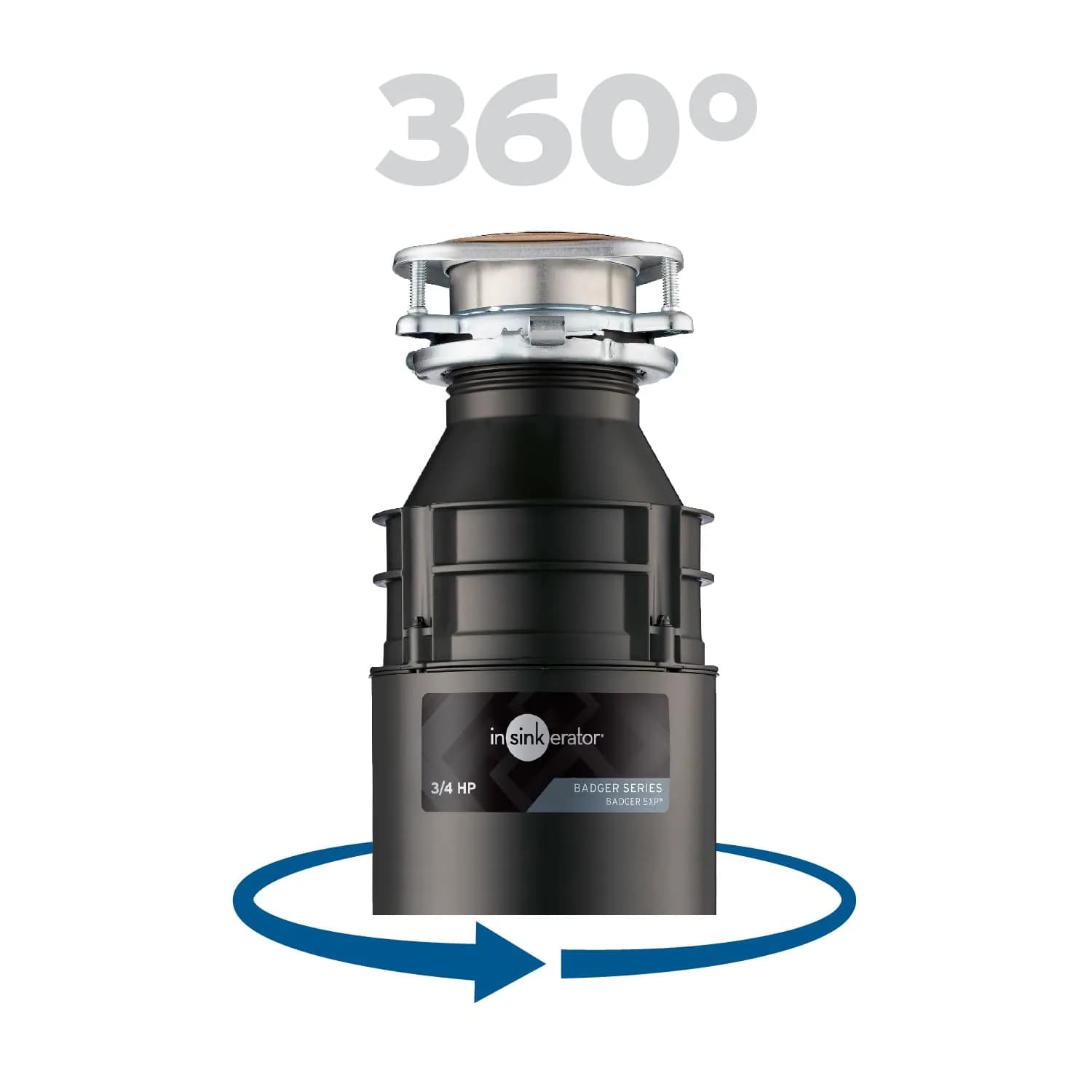 InSinkErator Badger 5XP Garbage Disposal 3/4 HP Continuous Feed Food Waste Disposer | 16.8 cm (6.63 in) Width - view 9