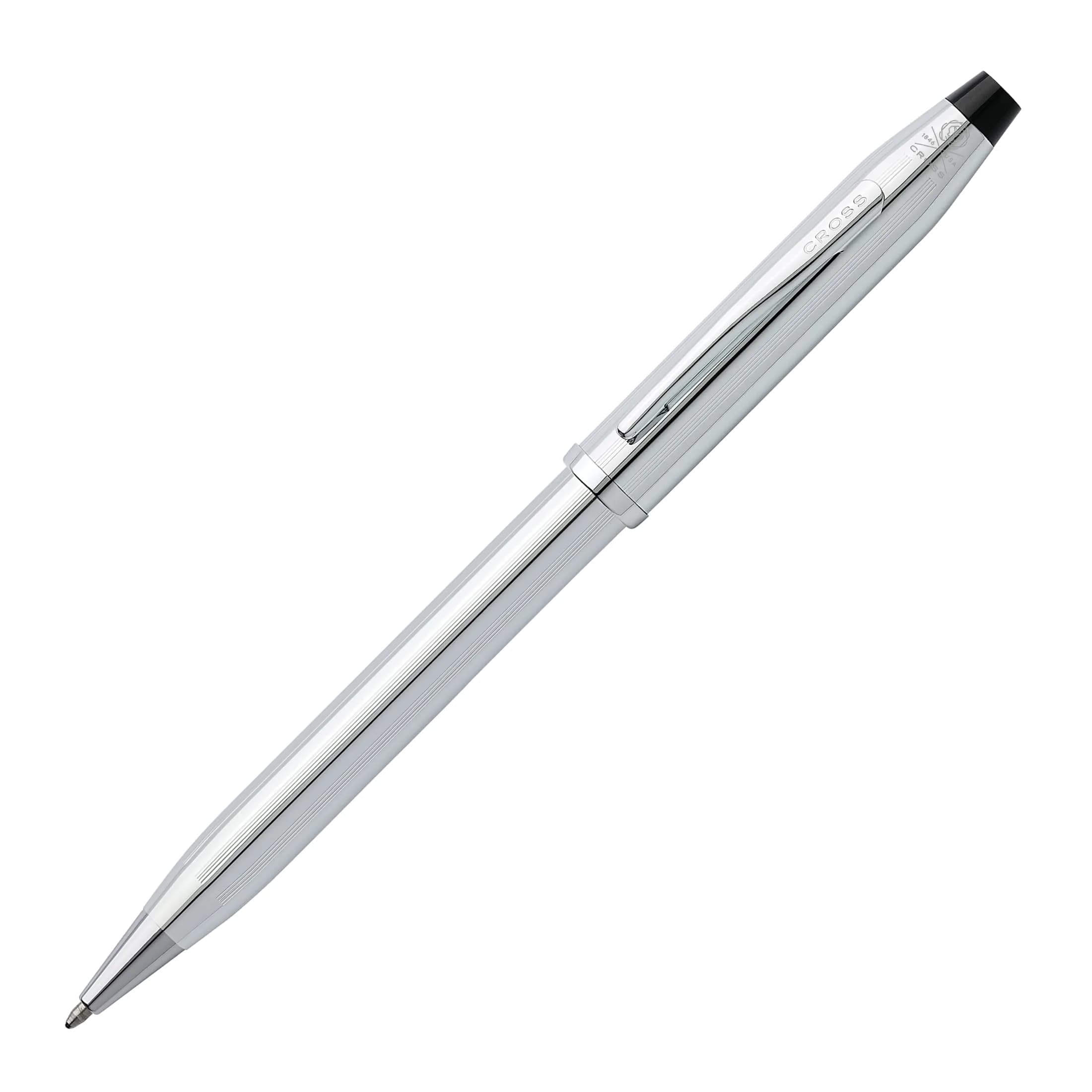 Cross Century II Lustrous Chrome Ballpoint Pen | Medium Point, Black Ink | Refillable, Elegant Design - main product image