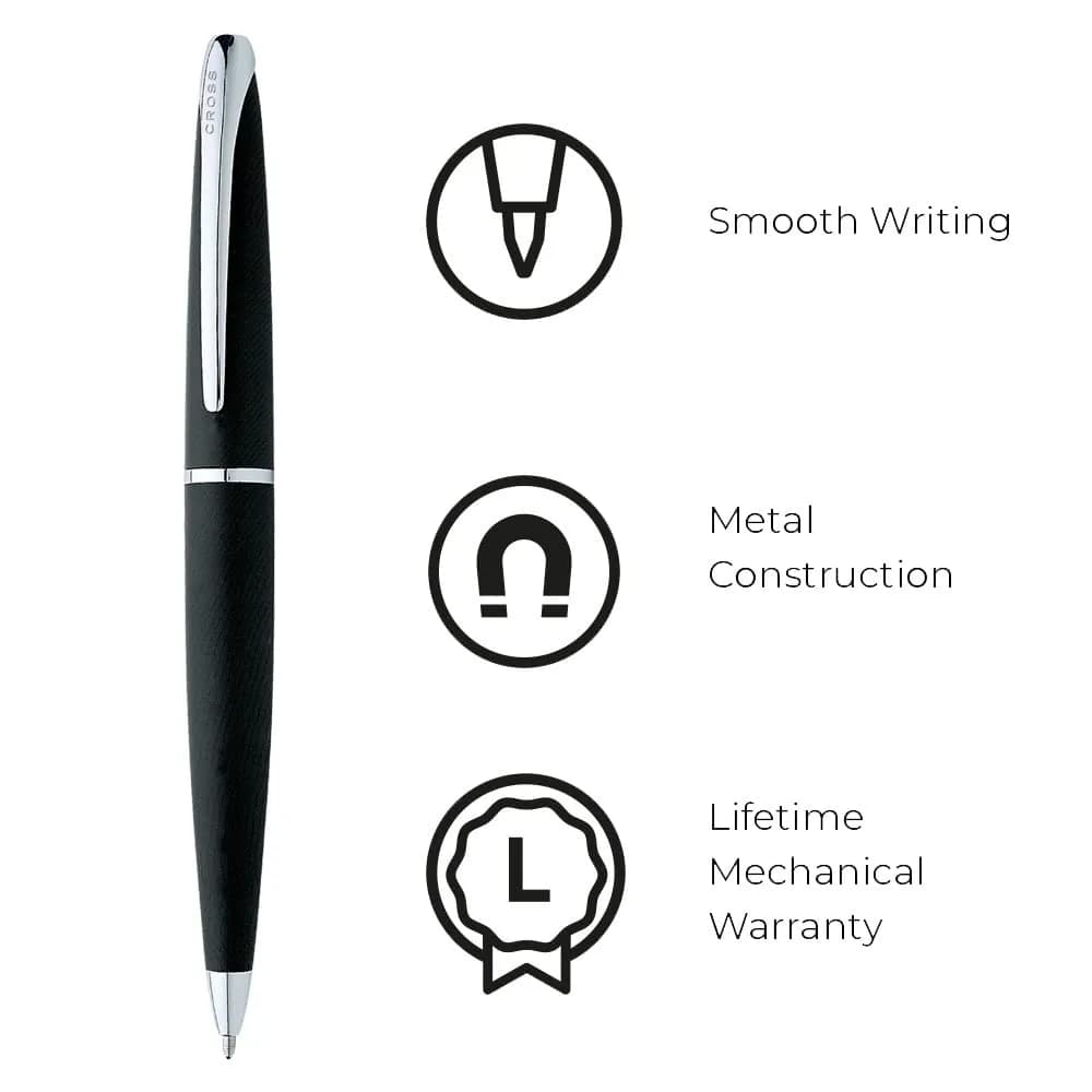 Cross ATX Basalt Black Ballpoint Pen, Medium Point, Black Ink | Professional Writing Instrument - view 5