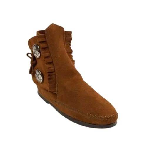 Minnetonka Men's Two Button Boot Brown 10 M US | Classic Western Moccasin Style thumbnail 1