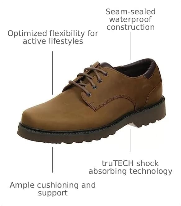 Rockport Men's Northfield Waterproof Oxford 8.5 Medium | Waterproof, Cushioned & Flexible thumbnail 4