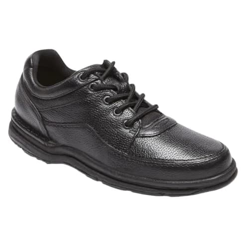 Rockport Men's World Tour Classic Lace Up Shoes 9 Black Tumbled Leather | Supportive Walking Footwear thumbnail 1