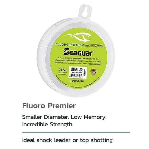 Seaguar Fluoro Premier Leader Material 40lbs | Virtually Invisible, High Knot Strength, Saltwater-Ready thumbnail 2