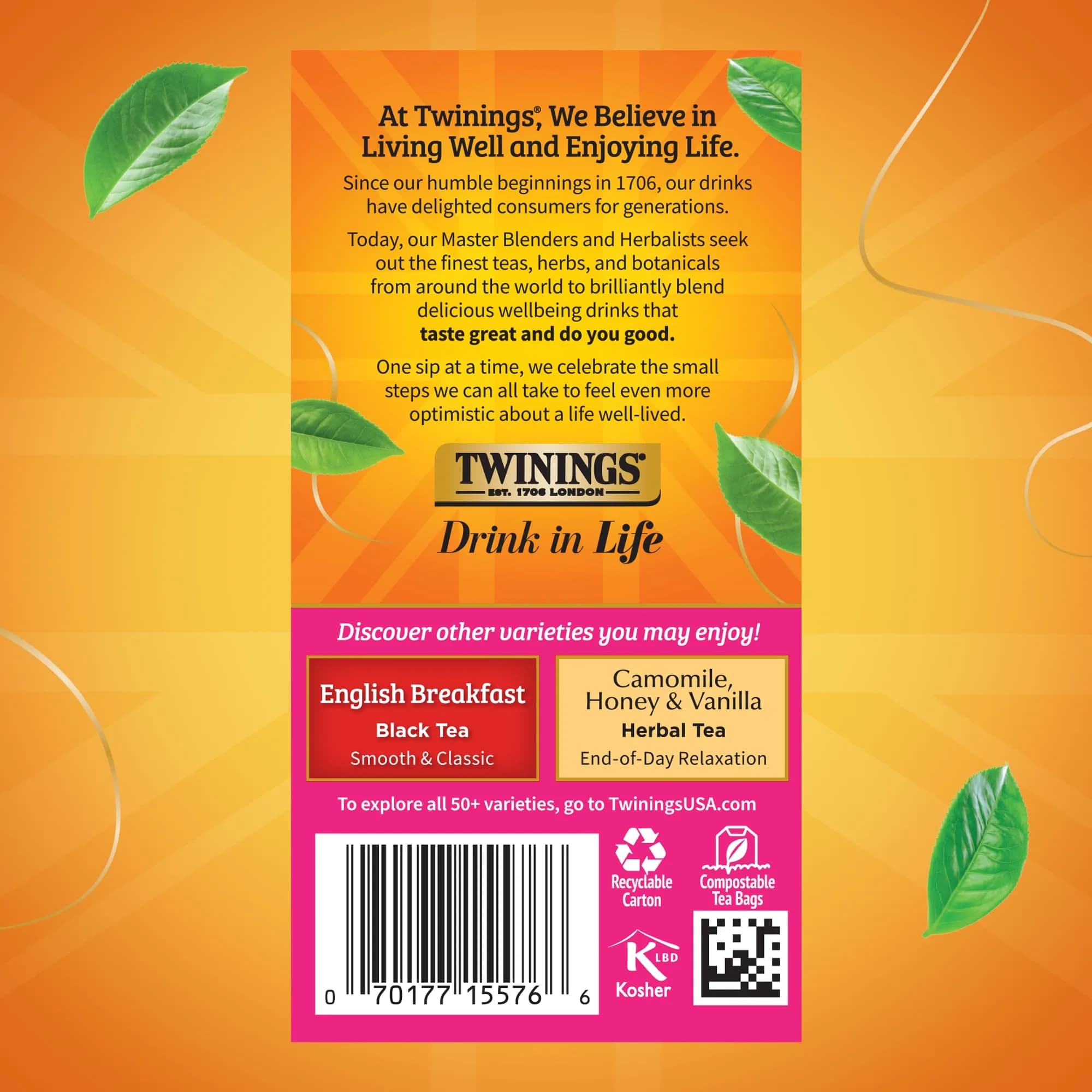 Twinings English Afternoon Black Tea 120 Teabags | Smooth & Slightly Sweet, Caffeinated, Enjoy Hot or Iced thumbnail 5