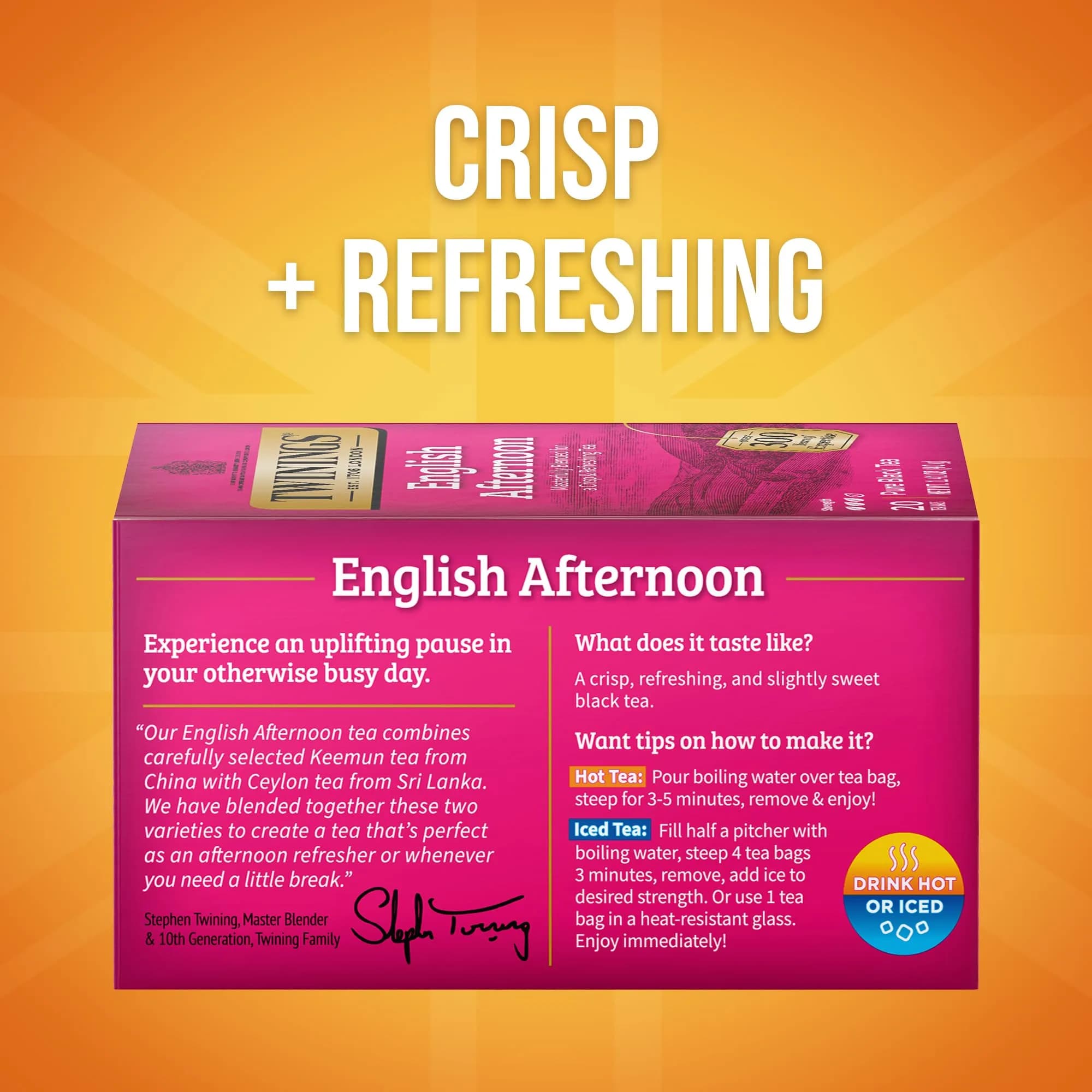 Twinings English Afternoon Black Tea 120 Teabags | Smooth & Slightly Sweet, Caffeinated, Enjoy Hot or Iced thumbnail 2