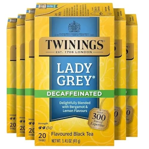 Twinings Decaffeinated Lady Grey Black Tea 120 Teabags | Orange & Lemon Peel, Enjoy Hot or Iced thumbnail 1