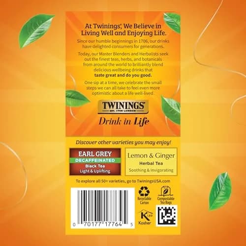 Twinings Decaffeinated Lady Grey Black Tea 120 Teabags | Orange & Lemon Peel, Enjoy Hot or Iced thumbnail 5