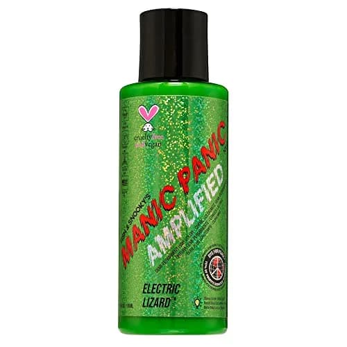 MANIC PANIC Electric Lizard Green Hair Color - Amplified - 118ml (4 Fl Oz) | Neon Green Hair Dye That Glows Under Blacklight thumbnail 1