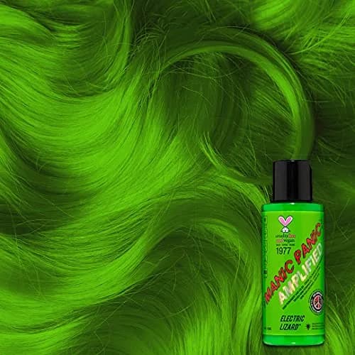 MANIC PANIC Electric Lizard Green Hair Color - Amplified - 118ml (4 Fl Oz) | Neon Green Hair Dye That Glows Under Blacklight thumbnail 3