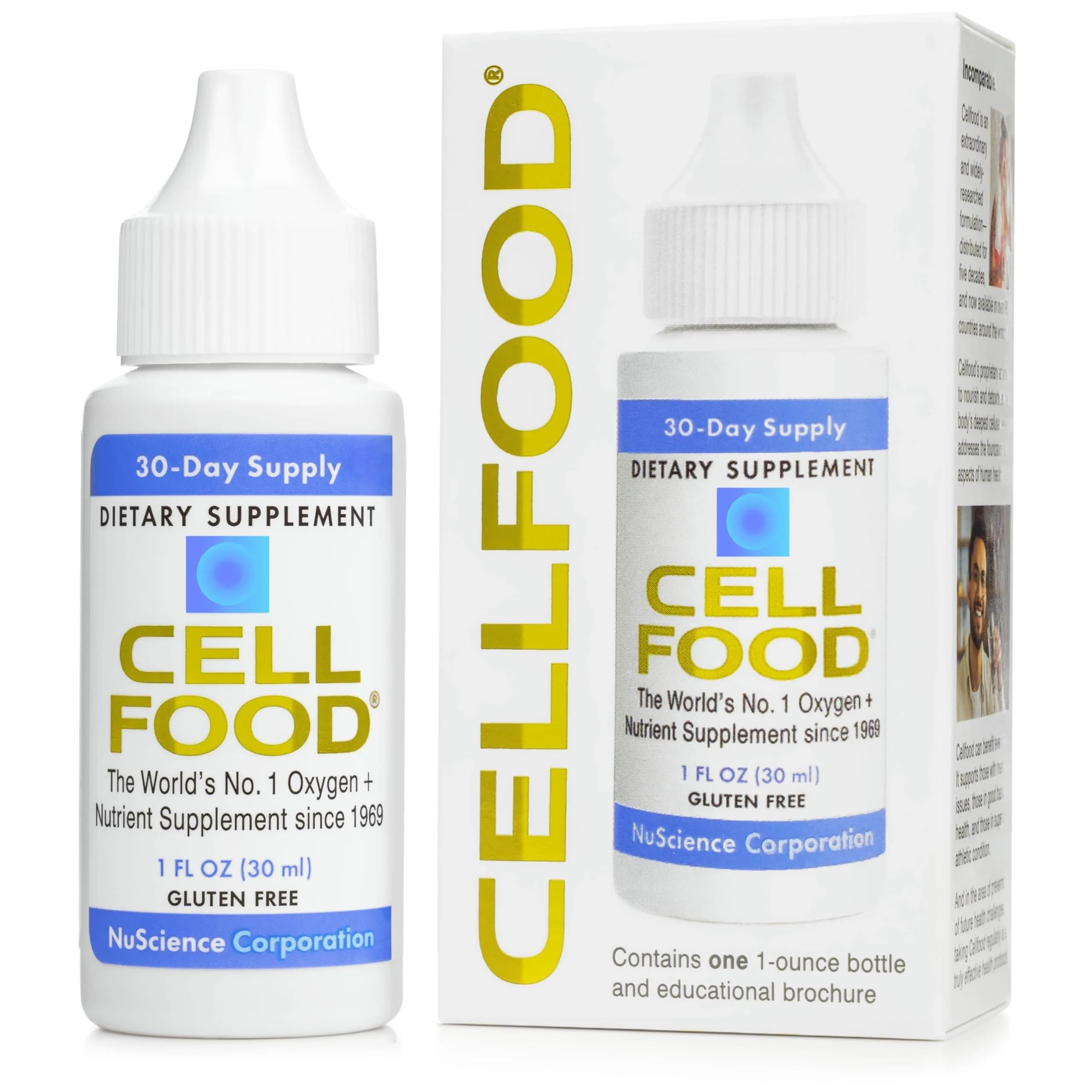 Cellfood Oxygen Boost, 1 fl oz - Liquid Oxygen Supplement for Lymphatic Drainage, Altitude Sickness, Jet Lag, Fatigue, Headaches, Hangovers & Energy - Gluten Free, Cert. Kosher - Makes Over 22 Quarts - main product image