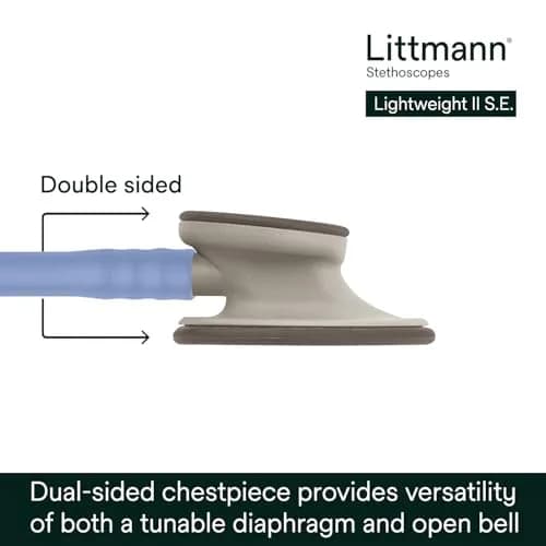 3M Littmann Lightweight II S.E. Stethoscope 2454, 71 cm (28") Ceil Blue Tube | Tunable Diaphragm & Dual-Sided Chestpiece thumbnail 4
