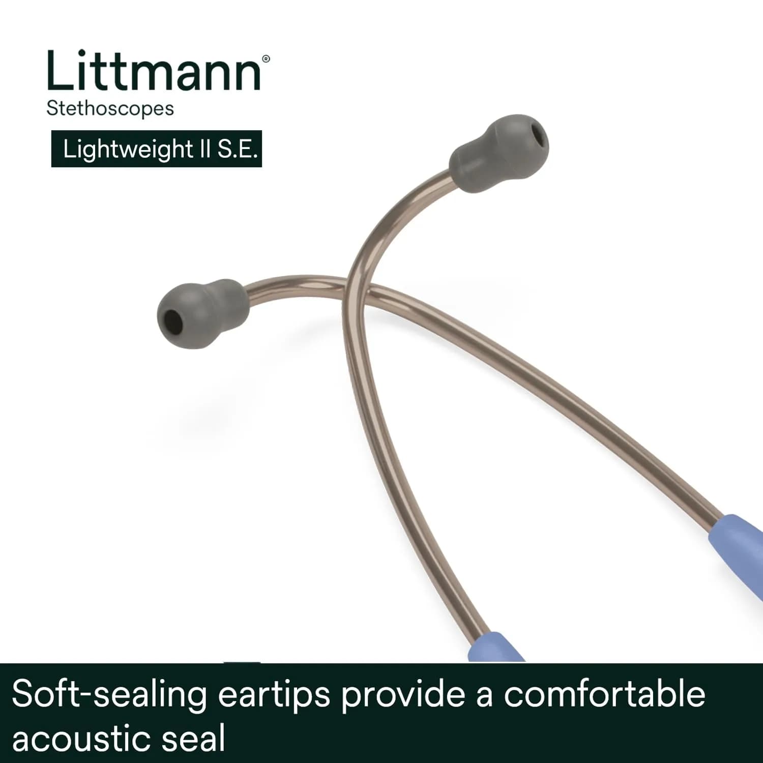 3M Littmann Lightweight II S.E. Stethoscope 2454, 71 cm (28") Ceil Blue Tube | Tunable Diaphragm & Dual-Sided Chestpiece - view 5