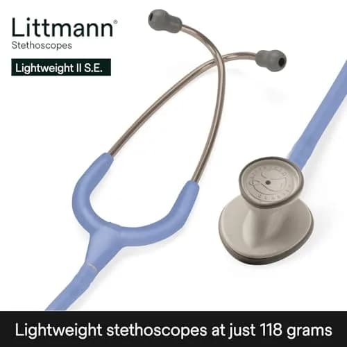 3M Littmann Lightweight II S.E. Stethoscope 2454, 71 cm (28") Ceil Blue Tube | Tunable Diaphragm & Dual-Sided Chestpiece thumbnail 2