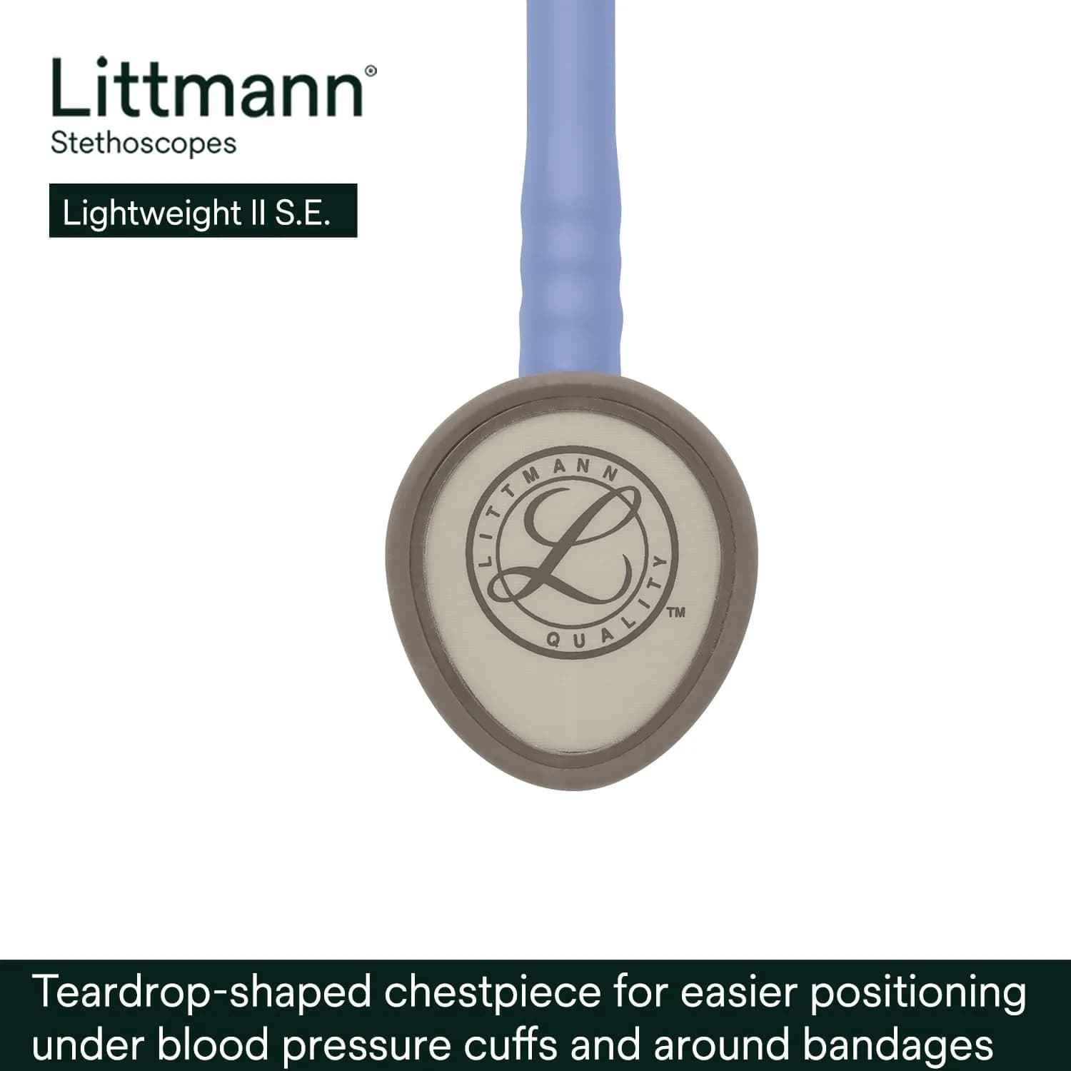 3M Littmann Lightweight II S.E. Stethoscope 2454, 71 cm (28") Ceil Blue Tube | Tunable Diaphragm & Dual-Sided Chestpiece - view 3