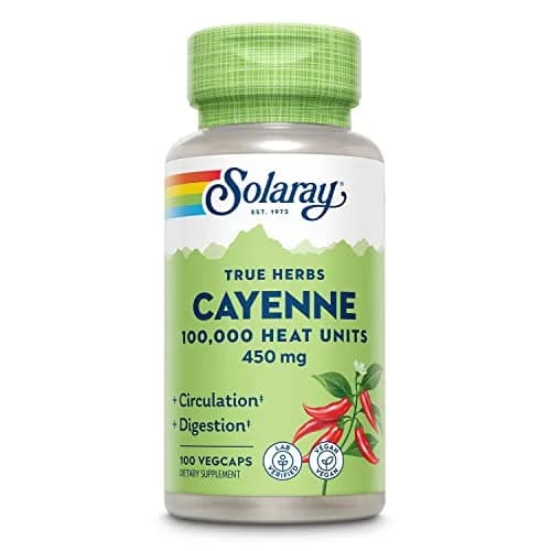 SOLARAY Cayenne 100,000 Heat Units, VegCaps | Supports Digestion & Circulation thumbnail 1