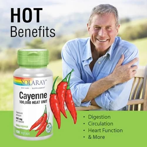 SOLARAY Cayenne 100,000 Heat Units, VegCaps | Supports Digestion & Circulation thumbnail 4