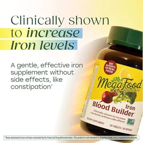 MegaFood Blood Builder Iron Supplement for Women & Men – 90 Tablets | Vegan, Non-GMO, Supports Energy & Red Blood Cell Production thumbnail 4