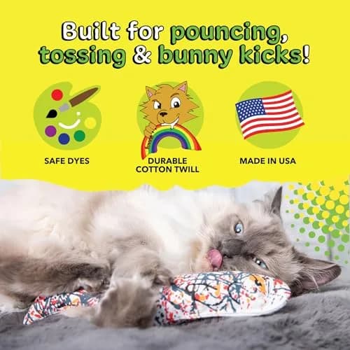 Yeowww! Catnip Pollock Fish Kicker Toy 25 cm (10 in) | 100% Organic Catnip Stuffed thumbnail 4