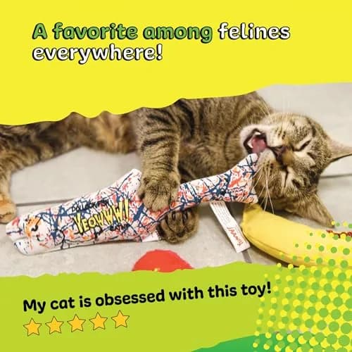 Yeowww! Catnip Pollock Fish Kicker Toy 25 cm (10 in) | 100% Organic Catnip Stuffed thumbnail 5