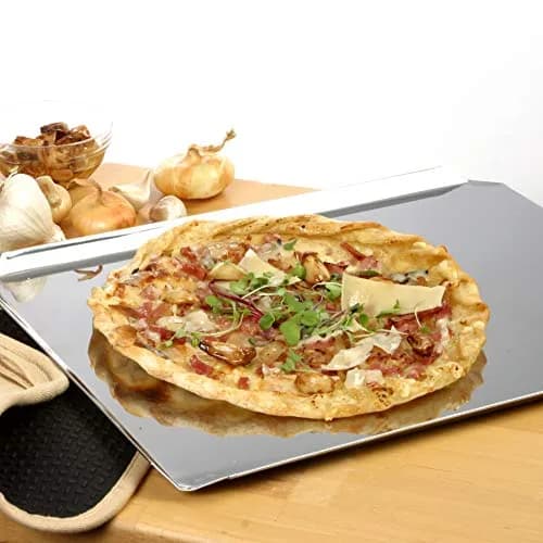Norpro Stainless Steel Cookie Baking Sheet 14 x 12 inches | Flat Rim for Easy Slide-Off thumbnail 2