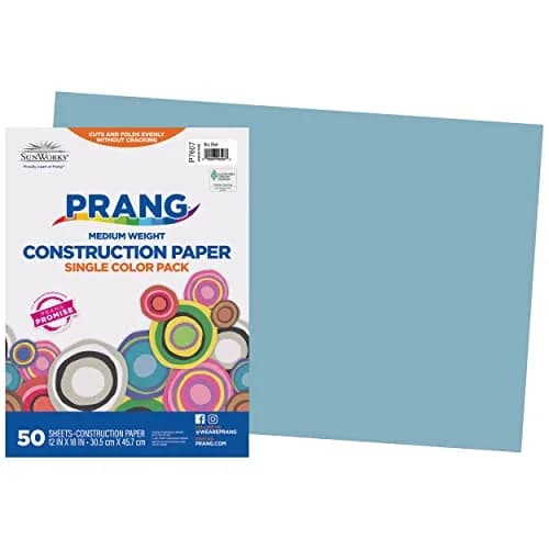 Prang Construction Paper, Sky Blue, 12" x 18", 50 Sheets | Heavyweight Art Paper for Crafts - main product image