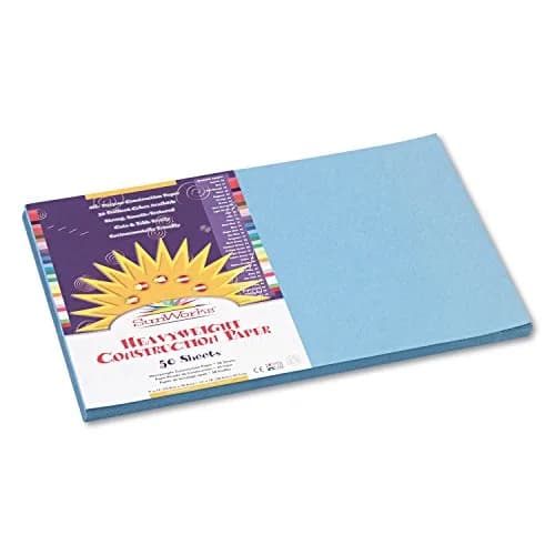 Prang Heavyweight Construction Paper, Sky Blue, 12" x 18", 50 Sheets | Acid-Free Paper for Crafts thumbnail 4