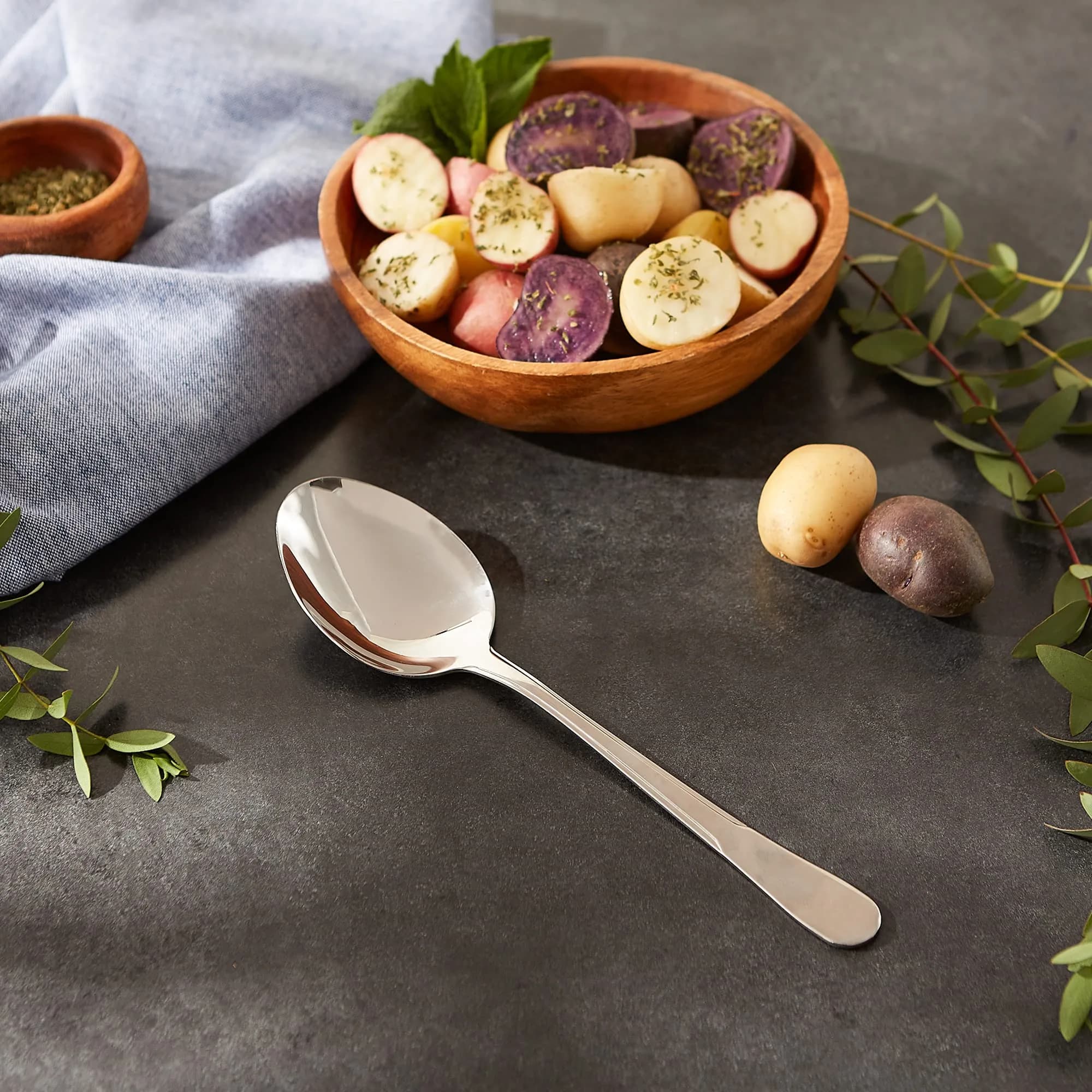 RSVP International Endurance Serving Spoon 21.89 cm (9 inches) | Polished Stainless Steel for Serving & Blending - view 6
