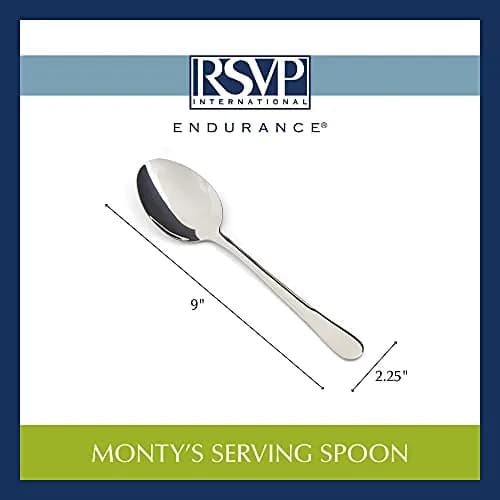 RSVP International Endurance Serving Spoon 21.89 cm (9 inches) | Polished Stainless Steel for Serving & Blending thumbnail 8