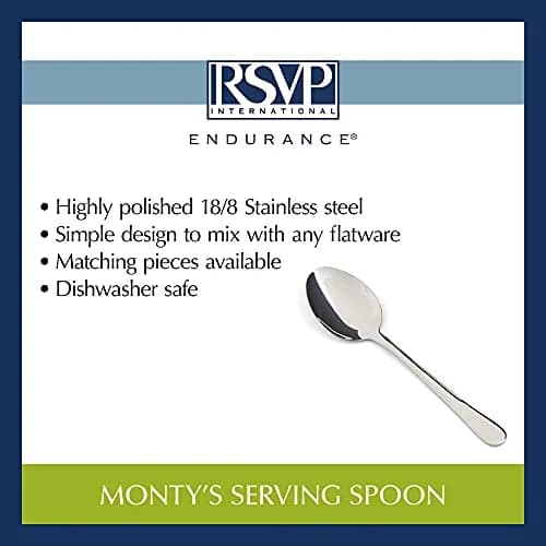 RSVP International Endurance Serving Spoon 21.89 cm (9 inches) | Polished Stainless Steel for Serving & Blending thumbnail 9