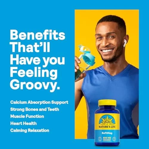 Nature's Life SoftMag 500 mg Magnesium Complex | Bone, Muscle & Heart Support - 60 Softgels (70-120c) thumbnail 3