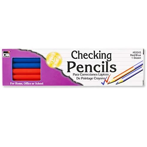 Charles Leonard Checking Pencil, Red & Blue Leads, 12/Box | Double-Sided, Non-Toxic, ASTM-D4236 thumbnail 1