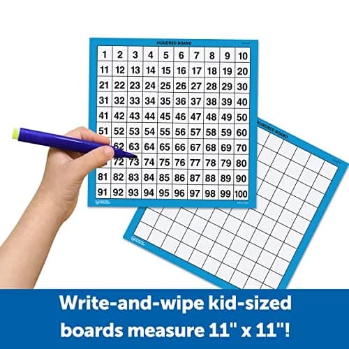 Learning Resources Laminated Hundred Boards, Set of 10 | Reusable Math Tools for Counting & Graphing in India thumbnail 3